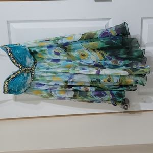 TONY BOWLS Strapless Dress